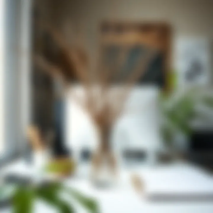 Twigs Bringing Nature into a Creative Workspace Creative workspace adorned with twigs in a modern vase