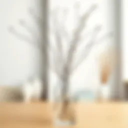 Elegant arrangement of twigs in a minimalist vase as statement decor