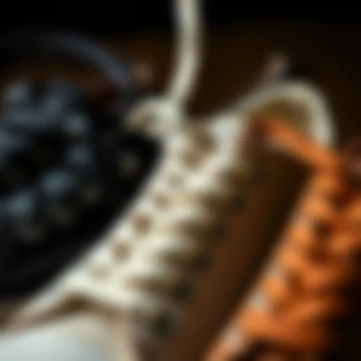 Exploring Various Types of Canvas Shoe Laces A selection of different types of shoelaces ranging from flat to round