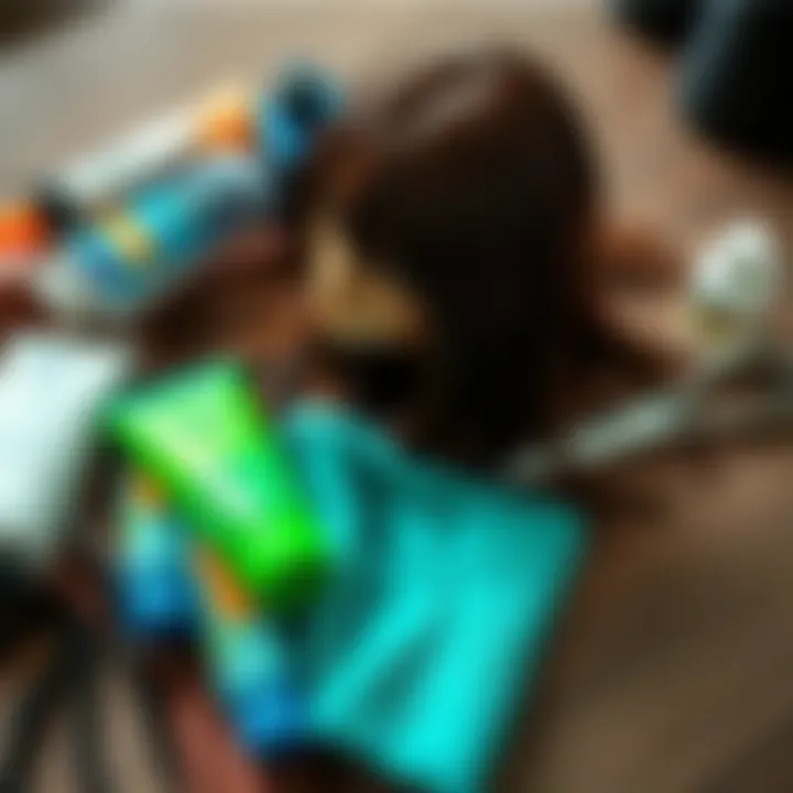 Essential Care Techniques for Wigs Care techniques for synthetic wigs laid out with products and tools