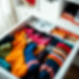 Neatly organized drawer showcasing colorful underwear and socks