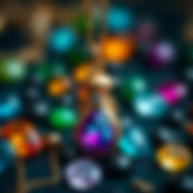 Symbolic representation of various birthstones