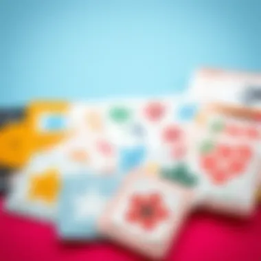 Diverse Designs of Cooling Patches A variety of cooling patches showcased with vibrant designs.