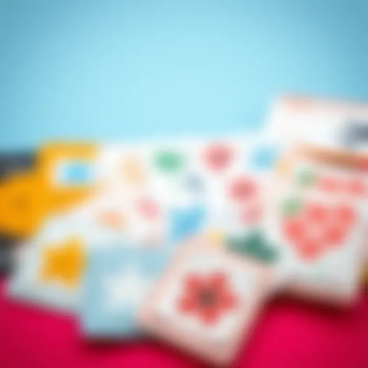 Diverse Designs of Cooling Patches A variety of cooling patches showcased with vibrant designs.