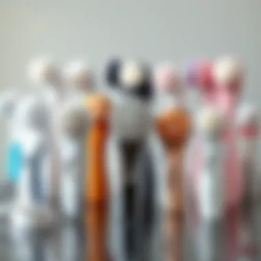 Various models of electric exfoliating brushes displayed together