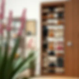 Elegant vertical shoe rack showcasing modern design