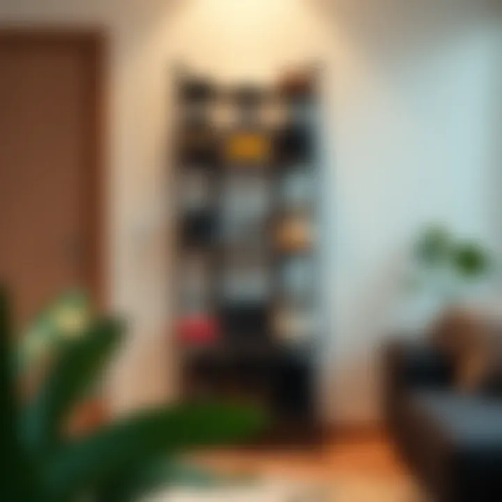 Innovative vertical shoe rack with unique material