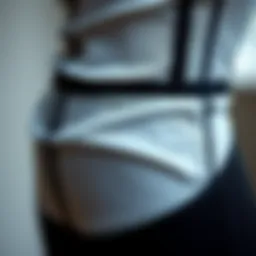 A detailed view of the waist sauna bodysuit showcasing its unique material and design.