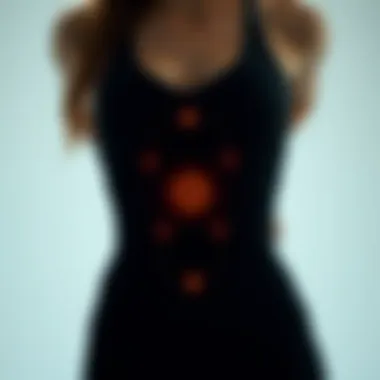 A close-up of the technology integrated into the waist sauna bodysuit for optimal performance.