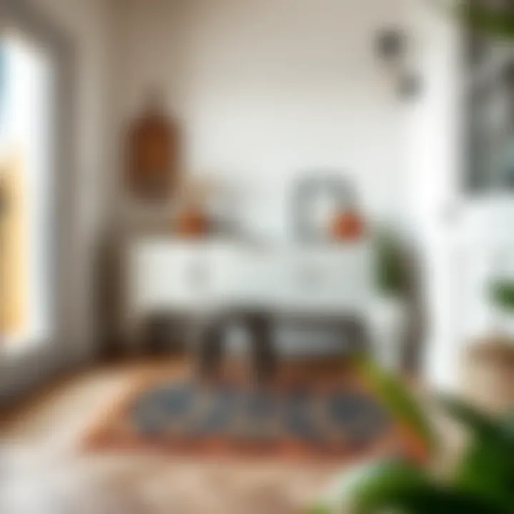 Art Meets Function: Aesthetic Appeal in Home Decor A stylish home interior showcasing a William Morris doormat as a focal point